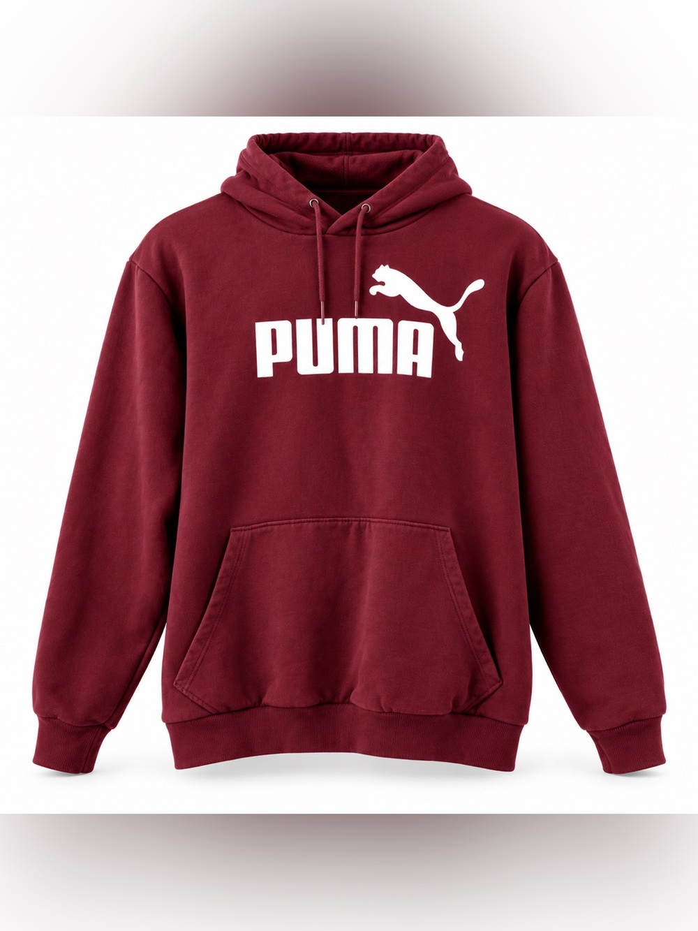 Puma Big Logo Fleece Hoodie Men’s XXL Burgundy Maroon Pullover